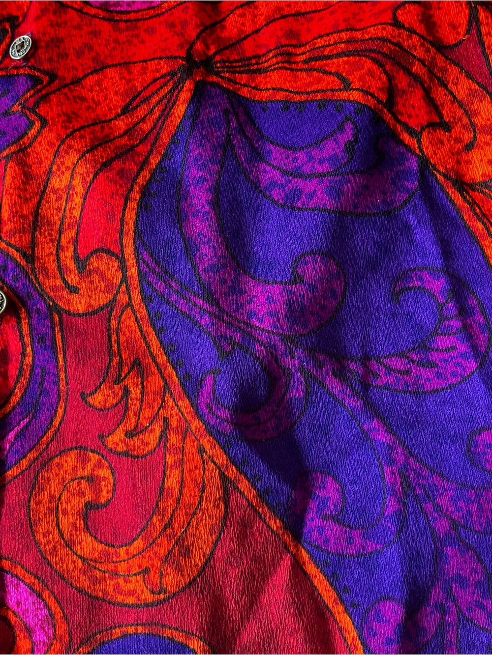 Rare Vintage Sun Fashions of Hawaii Tiki Paisley Short-Sleeve Shirt 1960’s - Picture 7 of 9